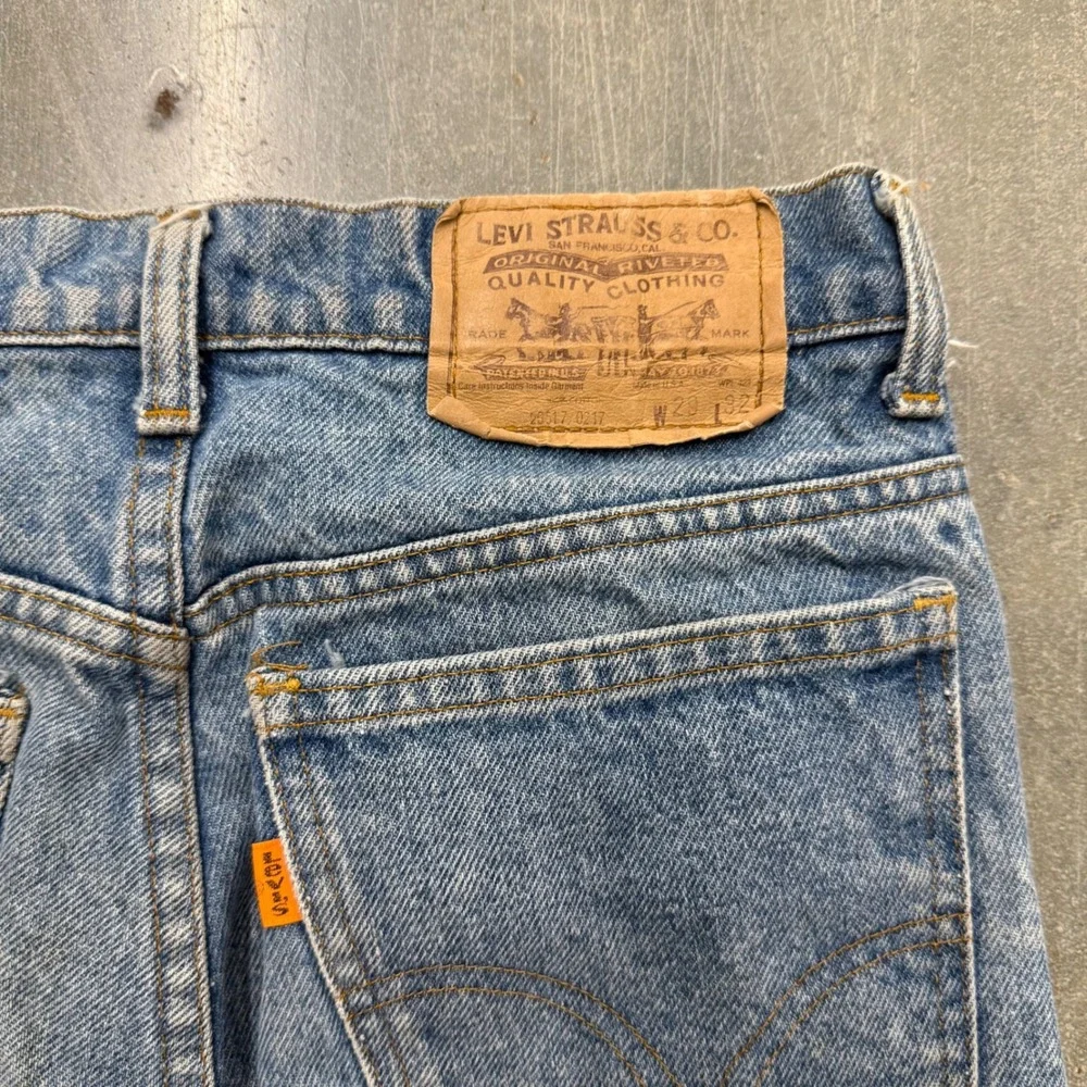 Vintage 70s Levis 517 Orange Tab Jeans 29x32 Talon 42 Zipper Made in USA Light